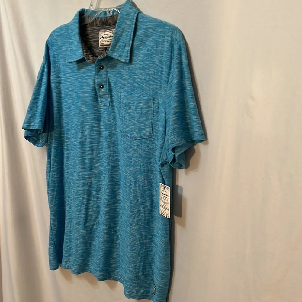 Flag & Anthem Men's Heathered Blue Polo Shirt Relaxed Fit Size Large - Picture 4 of 6